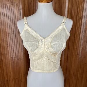 Vintage 1950s Surprise Bra Longline Lace Top 40C Style 483